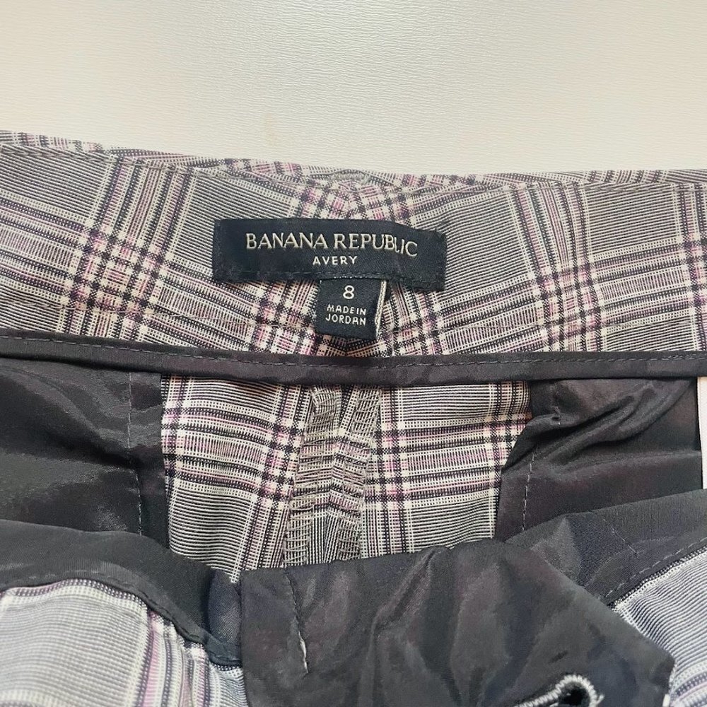 Banana Republic Gray Plaid Straight-Leg Pants - Picture 6 of 10